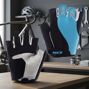 Guantes de Impacto Unisex Transpirables de Cuero, Medios Dedos, Antideslizantes, Protección de Palma, para Levantamiento de Pesas y Ciclismo - Product Image 3