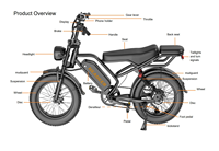 Vélo électrique Europa Warehouse BK20, modèle amélioré, pneus larges, VTT tout-terrain, vélo électrique sportif, vélo électrique de ville, 250W