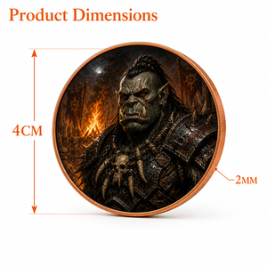 Pièce de monnaie de guerrier orque Warlord's Mark - Pièce de monnaie en cuivre de collection de 40 mm - Pièce de monnaie d'art tribal sauvage pour cadeau et décoration - Product Image 5