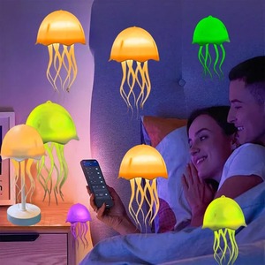 Full color gradient <b>sound</b> controlled jellyfish lamp creative atmosphere lamp small night lamp floating <b>dynamic</b> hanging light - Product Image 1