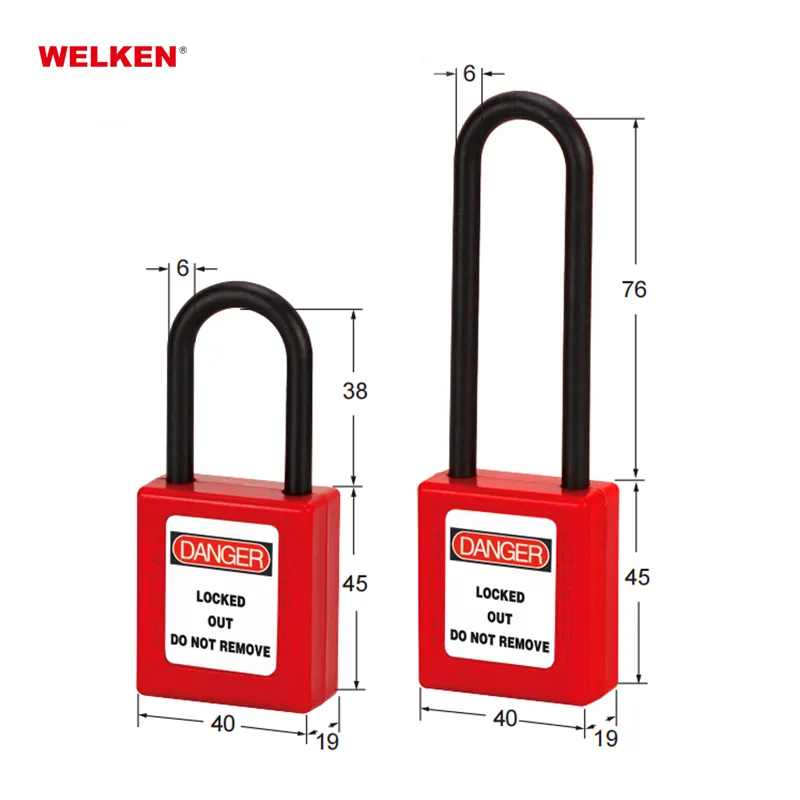 Đầy Màu Sắc Không Dẫn Điện 38Mm 76Mm Còng Nylon Cách Điện Nhựa Padlock An Ninh Lockout Tagout LOTO