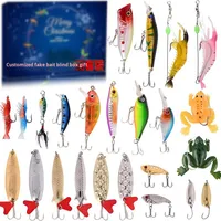 Nouvel ensemble de 24 leurres souples artificiels pour la pêche en fond, idéal comme cadeau de Noël et du Nouvel An, pointes de leurres en plastique pour carpes