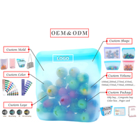100% sac de stockage des aliments en Silicone pliable réutilisable en Silicone de qualité alimentaire et sac de pochette de stockage des aliments frais