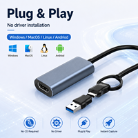Tarjeta Capturadora de Video USB 3.0 HDMI 4K*60Hz, Entrada Tipo-C/A, Luz RGB, MS2130S, Plug and Play, para Transmisión en Vivo, Cámara, PC, Android