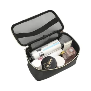 Venta al por mayor Mini Custom Clear Wash Vanity Kits de viaje de lujo Malla Maquillaje Neceser Bolsas de cosméticos Set para las mujeres