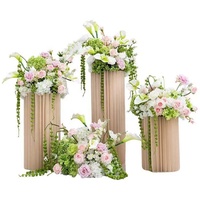 Susunan Bunga Bola Buatan dari Bunga Mawar Putih Pink, Calla Lily, dan Bunga Sutra untuk Pernikahan, Pesta, Acara, dan Panggung