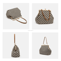 Sac à main à carreaux de design tendance, pochette classique grande capacité, sac à bandoulière pour les soirées et les occasions sociales