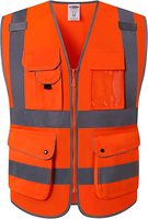 Gilet de sécurité réfléchissant personnalisable multicolore avec poches et fermeture éclair, vêtements de sécurité réfléchissants pour la construction