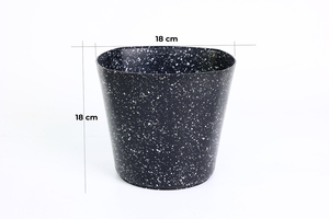 Pot de fleurs rond en plastique en gros 18x18x16cm en PP, design conique, finition brillante, plusieurs couleurs - Product Image 6