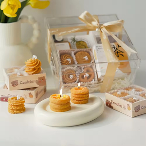 Bougie créative en cire de soja parfumée aux aliments, en forme de biscuit, faite à la main, cadeau de fêtes et de Diwali pour bars, aromathérapie, respectueuse de l'environnement - Product Image 4