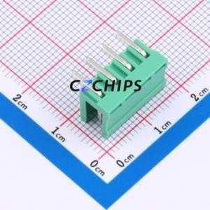 MXHT396R-3.96-04P-GN01-Cu-A Plug-in Terminal Block Bent Lead Through Hole,P=3.96mm Board-to-Board / Socket - Open 1x4P 3.96mm - Product Image 2