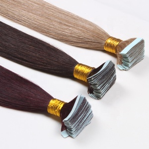 Venta al por mayor 9A Extensiones de trama de piel Remy rusa Cinta de doble estirado en cinta de calidad de cabello humano virgen Cabello para extensiones de cabello - Product Image 1