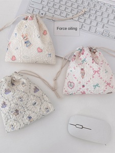 2025 bán buôn cô gái hoa lưu trữ Quà Tặng túi bụi vẽ chuỗi vải mỹ phẩm dây kéo túi công suất lớn hoa túi đồ trang sức - Product Image 6