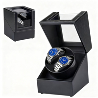 Remontoir de montre automatique à double position en cuir de qualité supérieure-Moteur silencieux, conception anti-poussière pour les montres de luxe