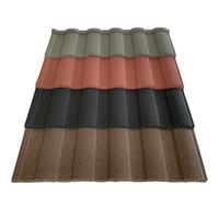 Tuile de toiture métallique durable revêtue de pierre, anti-décoloration, pour une solution de couverture de toiture permanente des bâtiments