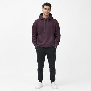 Professional Manufacture Comfortable 100% Cotton Winter Half Zip Hoodies for Men New Design Breathable Oversized Fit - Product Image 1