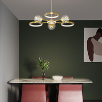 Suspension ronde en acier inoxydable acrylique et mentale Suspension en or moderne Lampe de chambre Décoration intérieure Suspension en verre moderne
