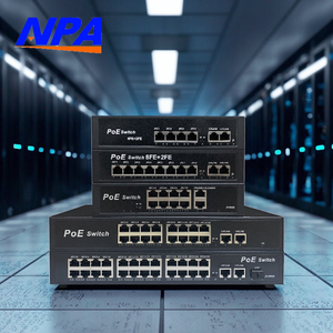 ANPA OEM 250m <span class=keywords><strong>4</strong></span> 8 <span class=keywords><strong>16</strong></span> 24 cổng CCTV không được quản lý PoE chuyển đổi SFP 10/100M Mạng <span class=keywords><strong>ethernet</strong></span> PoE chuyển đổi cho HIKVISION IP Camera QoS 48V - Product Image 1