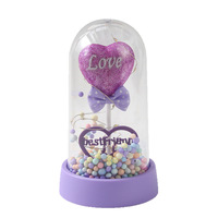 Nouveau Artificiel Au Crochet Coeur Rose Ballon Cadeau Boîte Saint Valentin Coton Laine Fleur Éternelle Ornement Décoration Intérieure