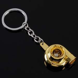 Manufacture Wholesale Custom Logo Design Creative Mini Turbo Turbocharger Keychain Spinning Turbine Key Chain Car <b>Keyring</b> - Product Image 4