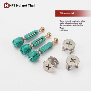 Connecteur de meubles trois-en-un en alliage de zinc HRT, accessoires de meubles pour armoires - Product Image 4