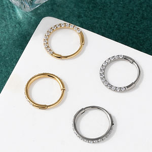 Toposh F136 titane <span class=keywords><strong>anneau</strong></span> de Segment articulé avec face avant pavé Zircons cerceau nez <span class=keywords><strong>anneau</strong></span> hélice oreille nez Septum Piercing bijoux - Product Image 2