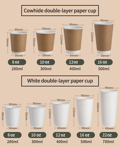 Gobelets en carton kraft blanc jetables compostables de 8, 12 et 16 oz, personnalisables, pour café chaud, avec manchons et couvercles - Product Image 3