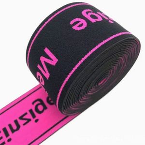 Ruban élastique jacquard à motif logo personnalisé en coton, nylon, polyester, chevron pour chaussures, motif uni, matériau PP - Product Image 3