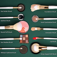 Fabricant d'usine Ensemble de pinceaux de maquillage 10 pièces Fond de teint professionnel Ombre à paupières Blush Lèvres Kit cosmétique complet avec support