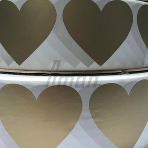 Scratch Off Sticker PET Gold <b>Heart</b> Shape Anti-Counterfeit Label for Game <b>Card</b> Password Recharge <b>Card</b> B2B Custom Packaging - Product Image 4