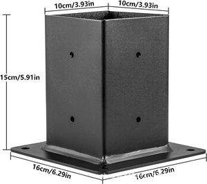 Kit de supports de pergola 4'' x 4'' 90 °   Support d'angle et base de poteau en acier robuste pour pergola, idéal pour patio et terrasse - Product Image 3