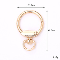 Accessoires de porte-clés personnalisés en alliage de zinc, mousquetons, crochets pivotants, anneaux en O, quincaillerie pour sacs, fabricant en gros