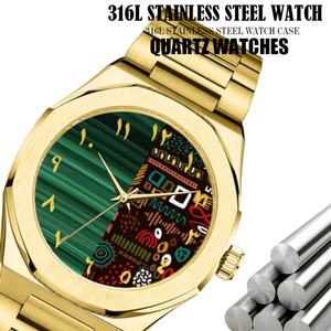 Reloj de Cuarzo Vintage de Lujo para Hombre, Personalizado en Tono Dorado, Números Arábigos Únicos, Movimiento Japonés, Acero Inoxidable, Cristal Resistente al Agua - Product Image 4
