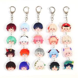 Vente en gros de porte-clés en acrylique anime, forme irrégulière, impression UV, légers, souvenirs, pendentifs de personnages de dessins animés - Product Image 1