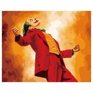 Unique Product Custom DIY Clown Abstract Portrait Oil Painting Joker Painting By Numbers Kits