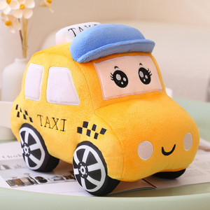 Peluche de confort de dessin animé personnalisé voiture de police en peluche en coton doux taxi ambulance et poupées sac compagnon pour garçon - Product Image 4