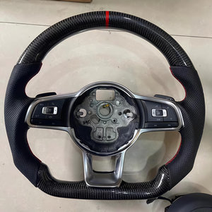 Volant en fibre de carbone compatible avec Volkswagen VW <span class=keywords><strong>Golf</strong></span> <span class=keywords><strong>7</strong></span>.5 GTI GTD <span class=keywords><strong>R</strong></span>-Line <span class=keywords><strong>Golf</strong></span> <span class=keywords><strong>7</strong></span> MK7 CC POLO Passat SCIROCCO TIGUAN - Product Image 1