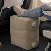 Repose-pieds gonflable pour les voyages en avion, coussin de soutien pour les jambes en PVC floqué pour les longs trajets et le repos