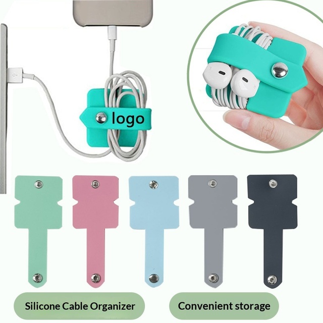 Silicone Button Cable Organizer Multifunctional Desktop Cord Winder for Charger Headphone and Data Cable Popular Gift
