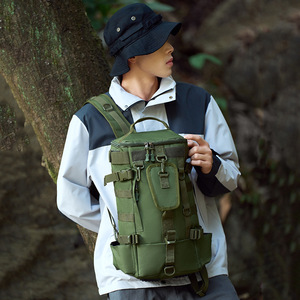 Tactical <b>Backpack</b> Large Capacity Outdoor Sports Men's Double Shoulder Bag Green Black <b>Brown</b> Solid Color Spring 2025 - Product Image 1