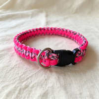 Collier pour chien en paracorde tressé, durable, tissé à la main, multicolore, à libération rapide avec anneau en D pour la randonnée en plein air, l'entraînement, accessoires pour animaux de compagnie