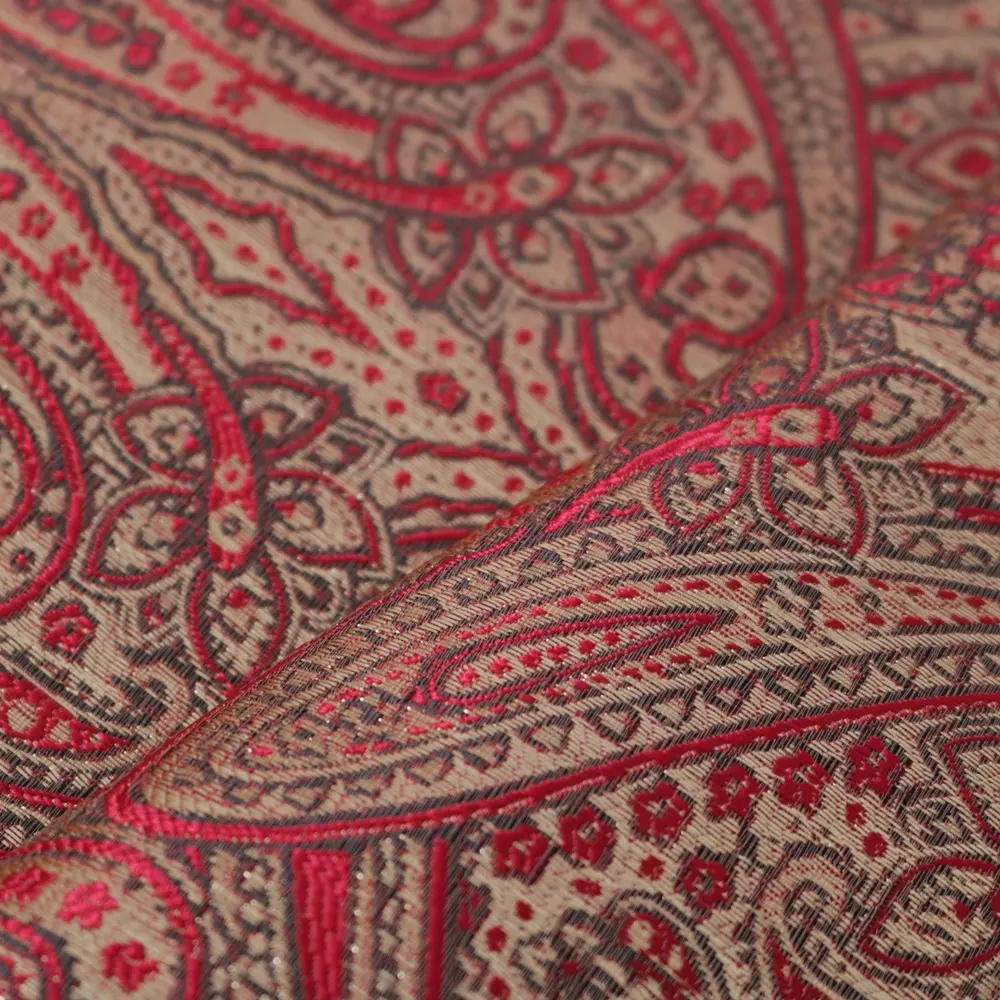 Ấn Độ Phong Cách Paisley DỆT THỔ CẨM Jacquard Vải Kim Loại, Sợi Nhuộm Vải Cho Đám Cưới, Phụ Nữ Áo Khoác, Dresses