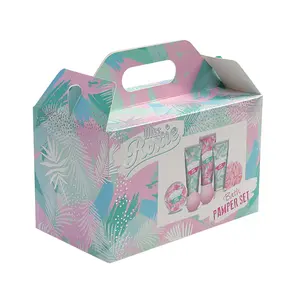 定制印刷盖博盒食品粉色纸杯蛋糕盒纸零食盒迷你甜甜圈面包店甜甜圈拿走纸手工艺术蛋糕