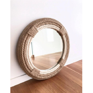 Espejo Decorativo Redondo de <span class=keywords><strong>Cuerda</strong></span> de Cáñamo Envuelto a Mano <span class=keywords><strong>con</strong></span> Estilo de Salvavidas Costero <span class=keywords><strong>para</strong></span> Decoración de Entrada, Baño y Sala de Estar - Product Image 5