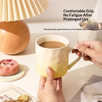 Tasse en céramique haut de gamme style nordique dégradé, tasse à café pour petit-déjeuner pour couple, tasse à boire pour fille, usage domestique