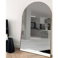 Grand miroir mural de luxe personnalisé pour décoration intérieure, grand corps long et arqué, pour dressing de sol, miroir doré sur toute la longueur, Spiegel Espejo