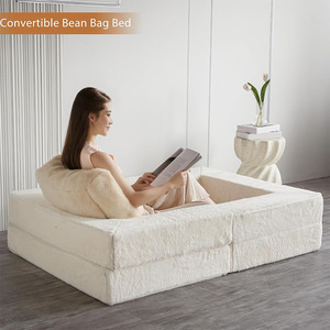 Comfy Bean <b>Bag</b> Chair High Density Foam Foldable Sofa <b>Bed</b> Multi Functional For Sitting Or Lying Down - Product Image 4