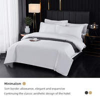 Ensemble de literie pour hôtel et maison d'hôtes, coton satiné 40S 60S, comprenant housse de couette, drap plat et taie d'oreiller, kit complet