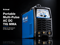Machine à souder TIG Rolwal 6-en-1 avec AC DC TIG et MMA pour le soudage de l'aluminium et de l'acier inoxydable