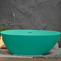 Baignoire autoportante ovale en acrylique brillant, format compact, faible MOQ, pour la rénovation immobilière (vente en gros)